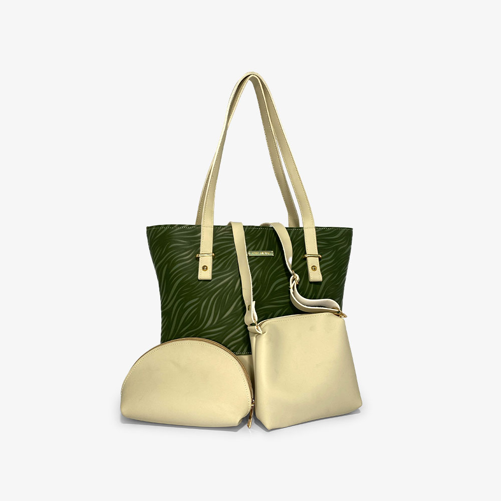 Color Blocked Green Tote Bag Color Blocked Green Tote Bag